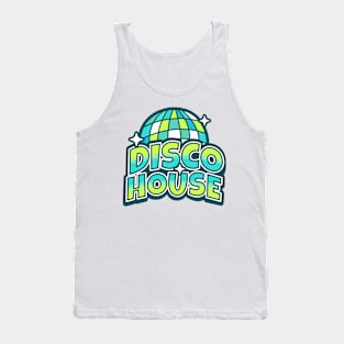 DISCO HOUSE  - Y2K Disco Ball (aqua/lime) Tank Top